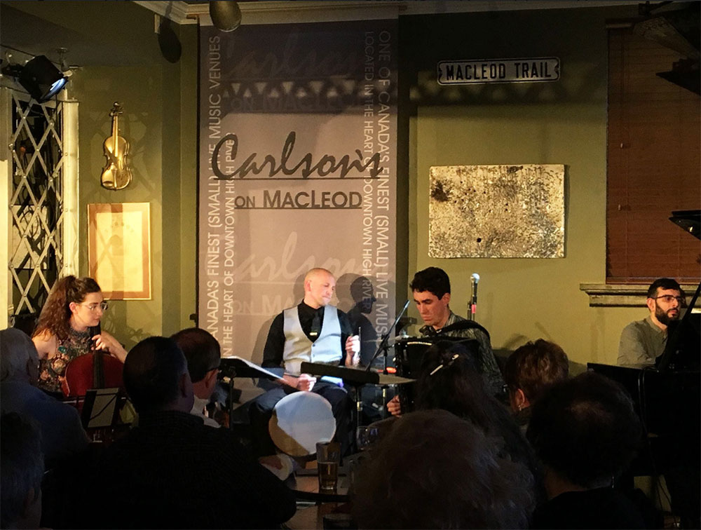 Ladom Ensemble performing at an outreach event at Carlsons on Macleod in 2019