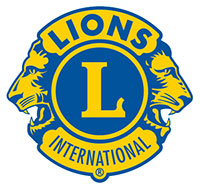 Lion's Club International logo shows crest with gold L on a dark blue background 