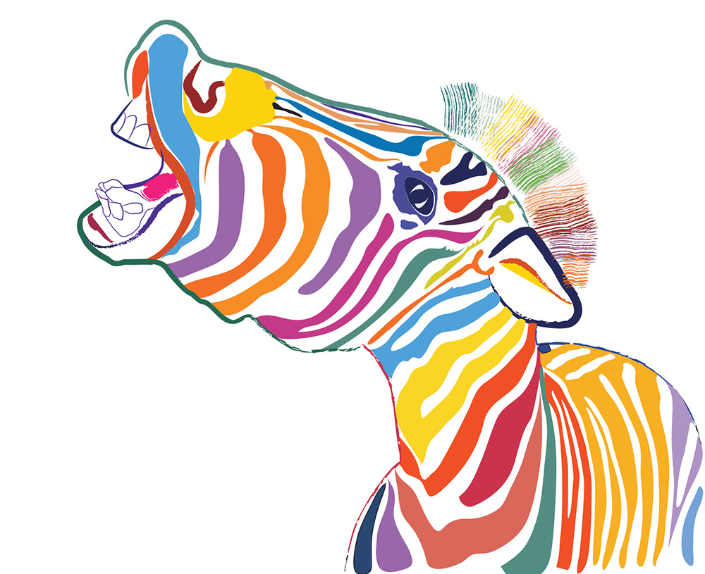 Carnival of the Animals - image of multicolor zebra